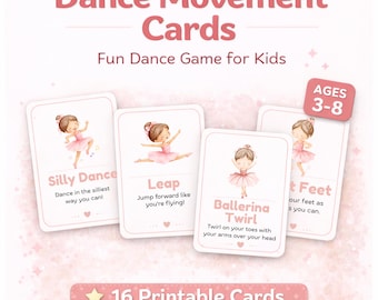 Kids Dance Movement Cards | Fun Printable Game for Class, Home (Ages 3-8)