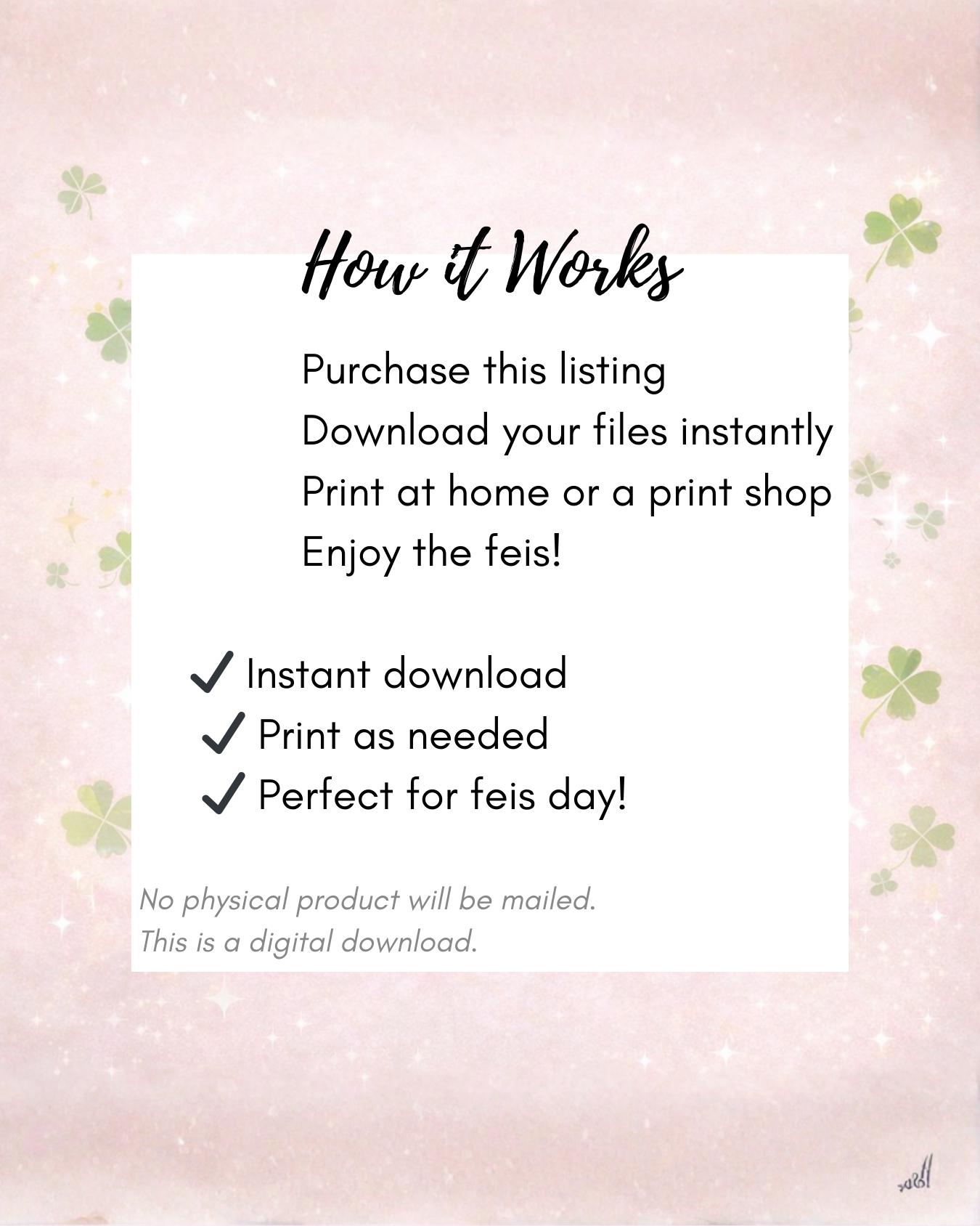 Irish Dance Feis Packing List | Competition Checklist (instant Download ...