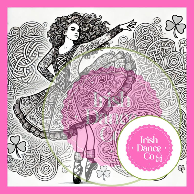 10 Irish Dance Coloring Pages - Etsy