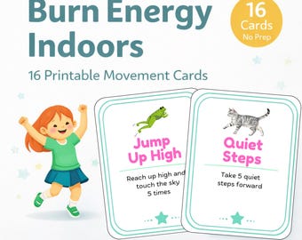 Indoor Movement Games for Kids | Printable Active Play Cards | Brain Breaks & Movement Activities