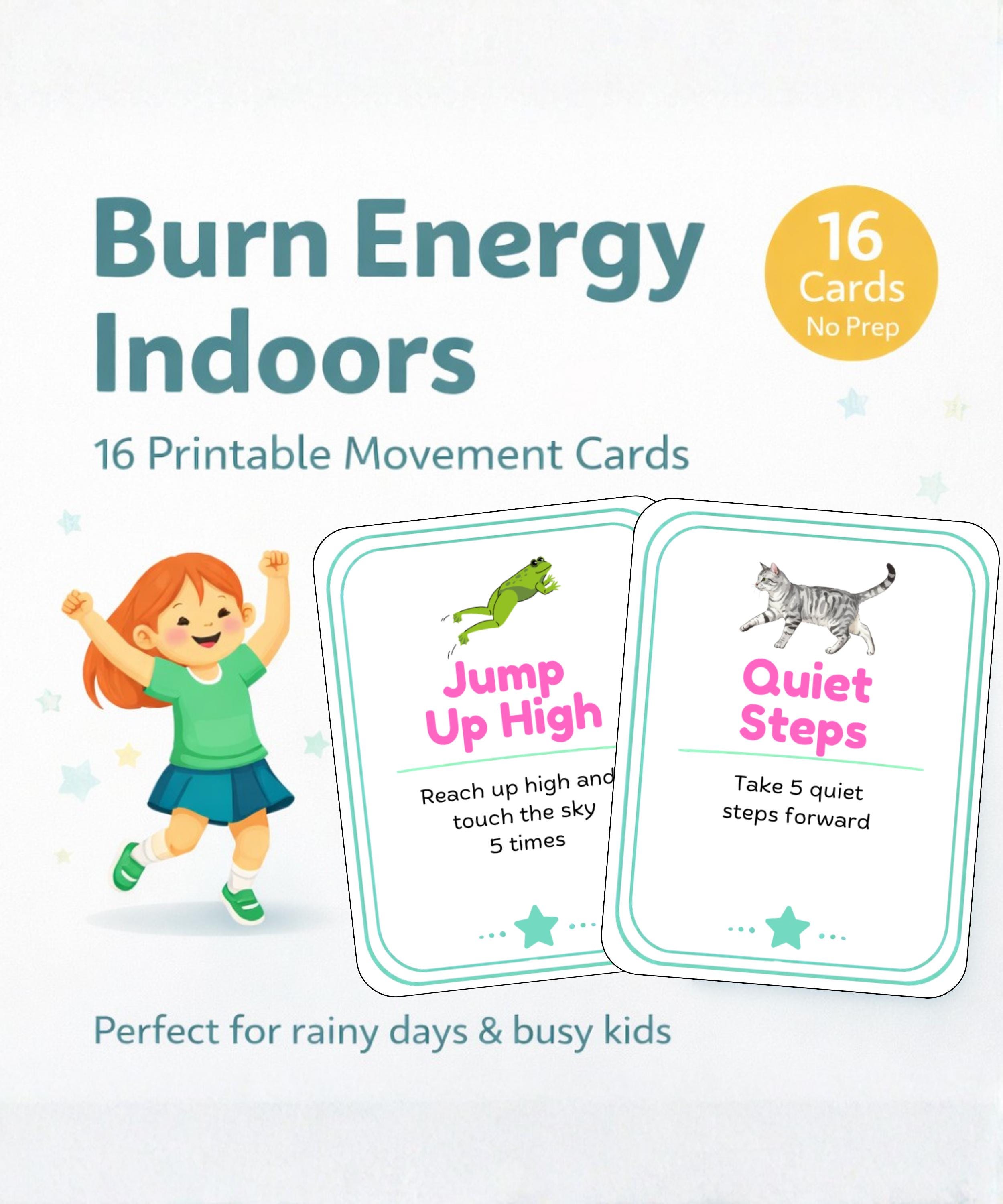 Indoor Movement Games for Kids | Printable Active Play Cards | Brain ...