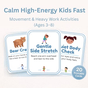 Movement & Heavy Work Activity Cards | Indoor Brain Break, Sensory Reset (PDF Download)