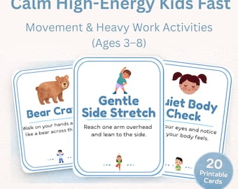 Movement & Heavy Work Activity Cards | Indoor Brain Break, Sensory Reset (PDF Download)
