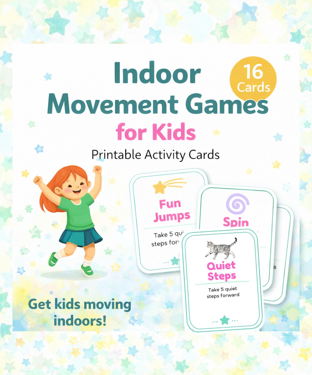 Indoor Movement Games for Kids | Printable Active Play Cards | Brain ...