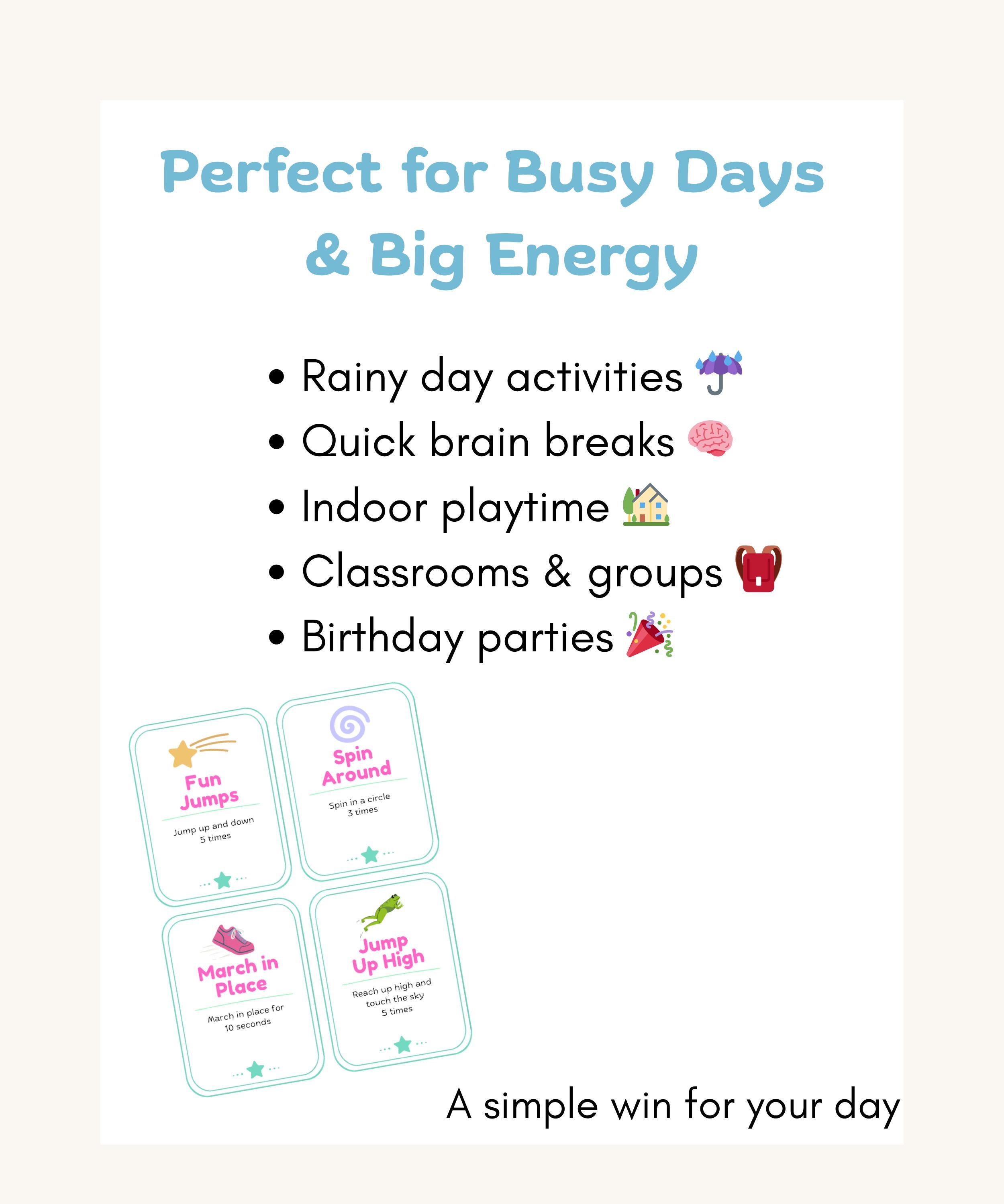 Indoor Movement Games for Kids | Printable Active Play Cards | Brain ...