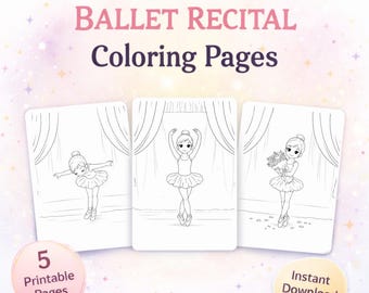 Ballet Recital Coloring Pages, Ballerina Dance Activity (Instant Download)