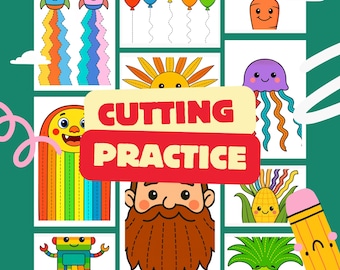 Scissor Skills Practice | 10 Cutting Worksheets for Toddlers (PDF)