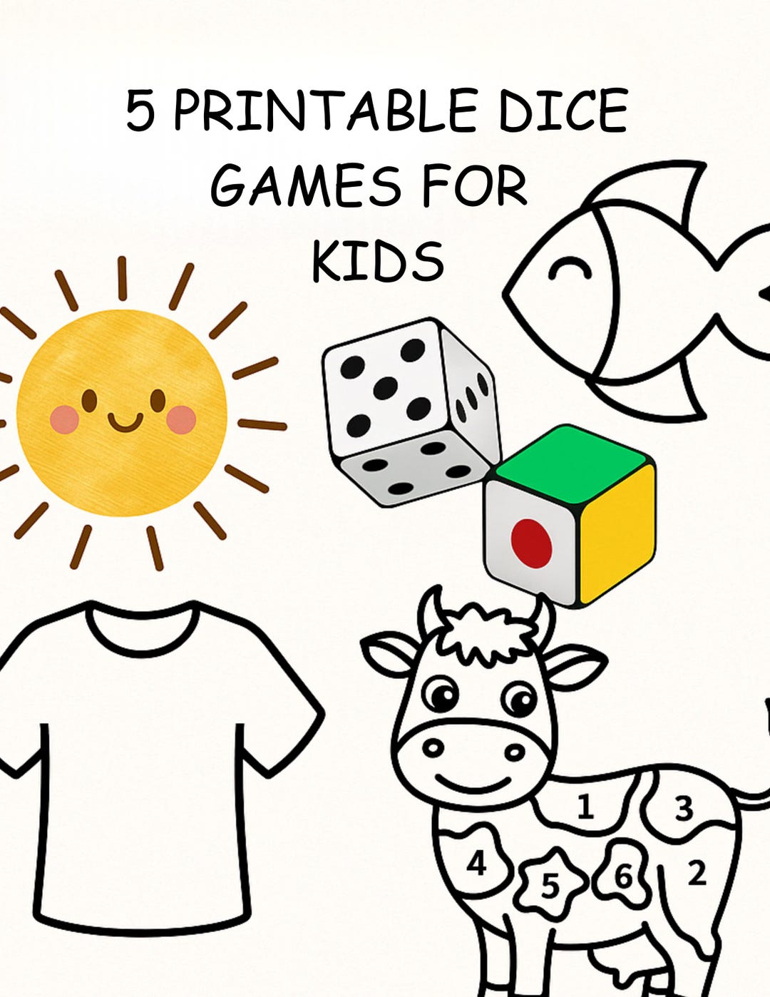 Printable Dice Game for Kids – Digital Activity Sheets With DIY Paper ...