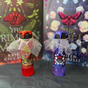 Book themed Potion bottle - Magical halloween gift friends wizards witchy aesthetic gothic room decor booktok crimson moth rebel witch