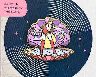 Emailpin bittere zomerhitte, op muziek geïnspireerd, leuk muziekgeïnspireerd cadeau voor haar, NFC-kaart, verzamelbadge voor muziekfans