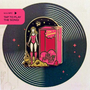 Unboxed & Broken Enamel Pin, Music inspired, Cute Music gift for her, NFC-Enabled Card, Collectible badge for music fans