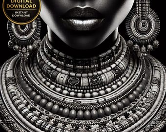 Masai Woman Art Print. Afrocentric Home Decor (Digital Download)