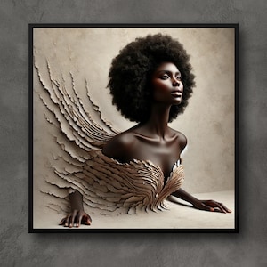 Ethereal African Woman Art Print. Afrocentric Wall Decor (Digital Download)