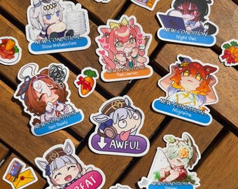 Uma-Zustandsaufkleber | Goldschiff, Oguri, Tachyon, Digital, Fuku, Seiun Sky, Doto – wasserfestes Vinyl-Umamusume