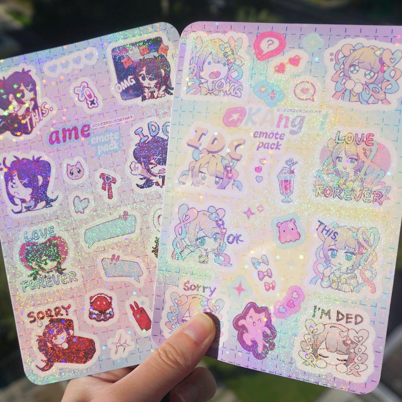 Needy Streamer Overload | Ame & Kangel Emote Sticker Sheets, Sticky ...