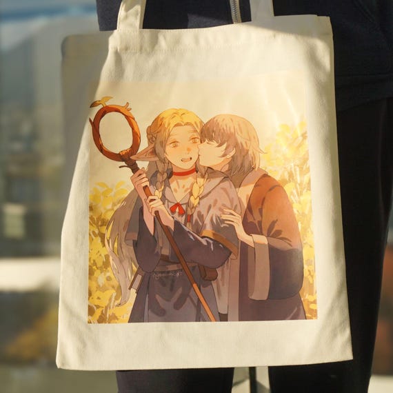 Dungeon Meshi Falin Marcille Tote Bag / Print | 12oz Cotton Canvas Mashine-washable - Delicious in Dungeon