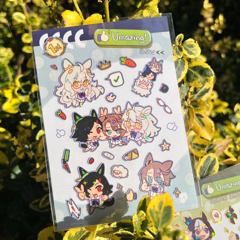 Uma Sticker Set UMAZING Umamusume Sticker Sheets | Sparkling Chibi Uma - Etsy