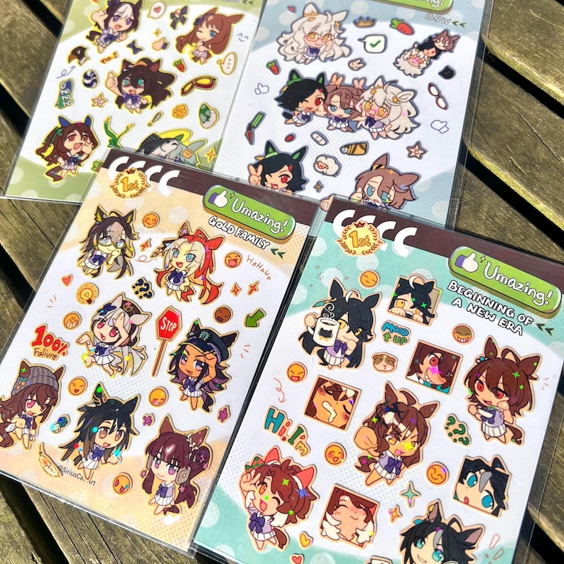 Uma Sticker Set UMAZING Umamusume Sticker Sheets | Sparkling Chibi Uma - Etsy