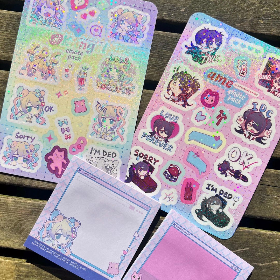 Needy Streamer Overload | Ame & Kangel Emote Sticker Sheets, Sticky ...