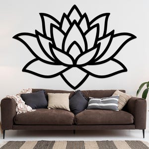 Wooden Lotus Wall Art - Laser Cut Mandala Flower Decor - Boho Yoga Wall Hanging - Zen Spiritual Wooden Sign - Handmade Lotus Artwork