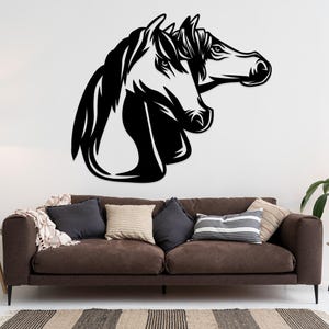 Hölzerne Pferde Wandkunst - Laser geschnittene Bauernhaus Dekor - Western Pferdekopf Platte - Rustikale ländliche Wandbehang - Handgemachtes Geschenk für Pferdeliebhaber