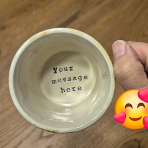 Personalised Handmade Ceramic Mug: Custom Message Gift