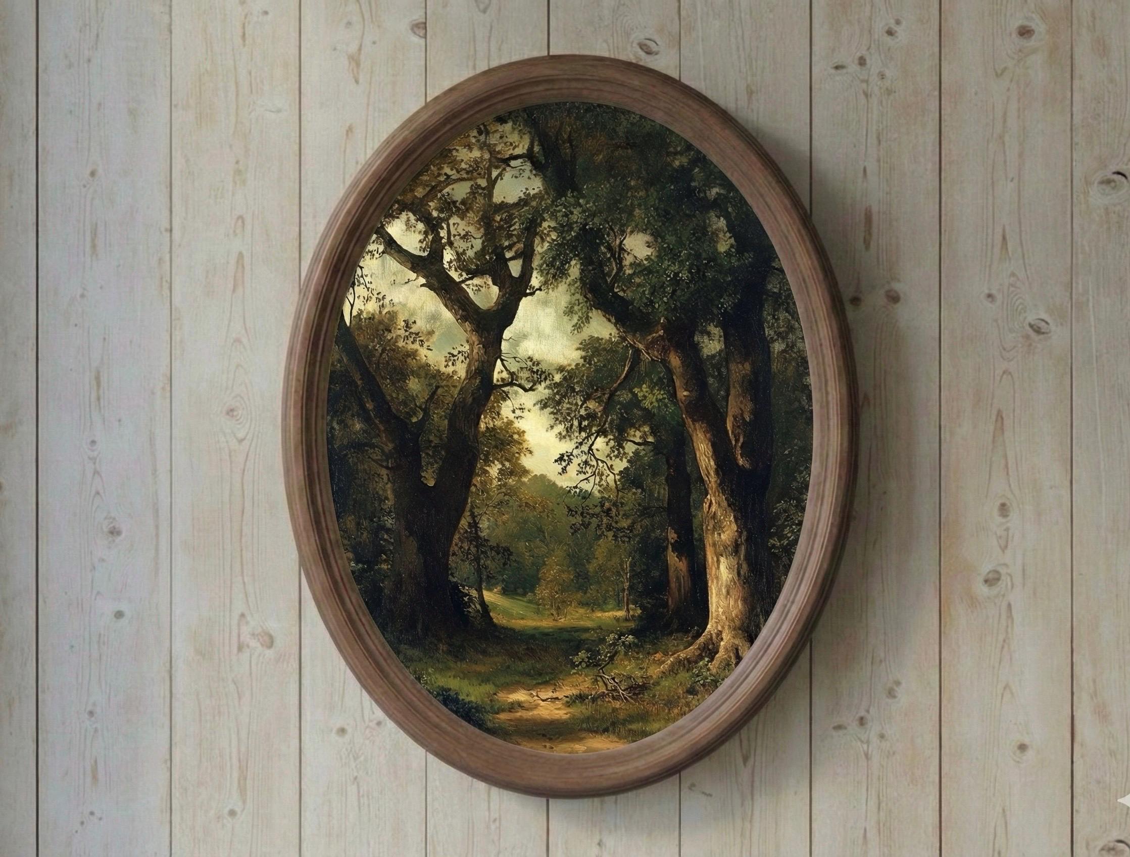 Set of 2 Moody Forest Landscape Art - Vintage Nature Gallery Wall ...