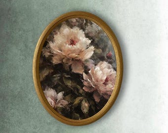 Vintage Floral Oval Wall Art in Gold ...