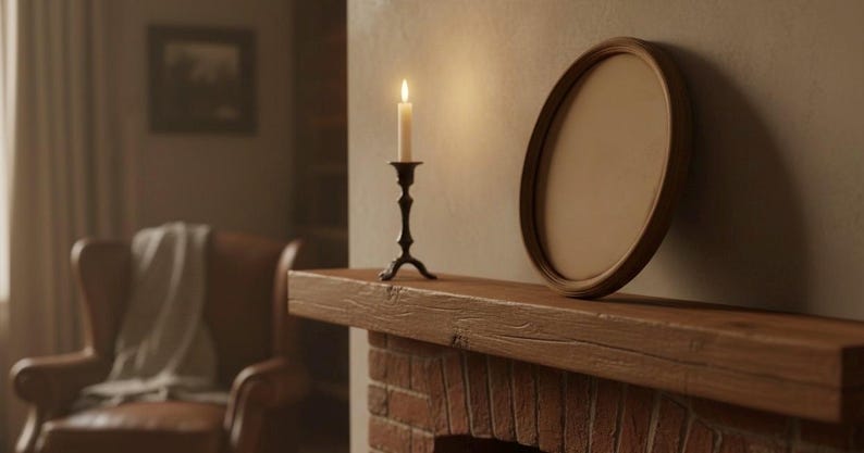 Großer Vintage Holzrahmen mit gotischem Porträt - Stimmungsvolle Dark Academia Wandkunst - Handgemaltes Dekor im antiken Stil - Geschenk für das viktorianische Zuhause Bild 11