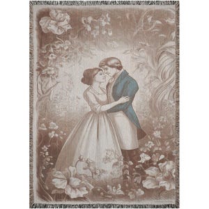 Regency Romance Woven deken: elegante op Jane Austen geïnspireerde plaid voor boekenliefhebbers en gezellig lezen