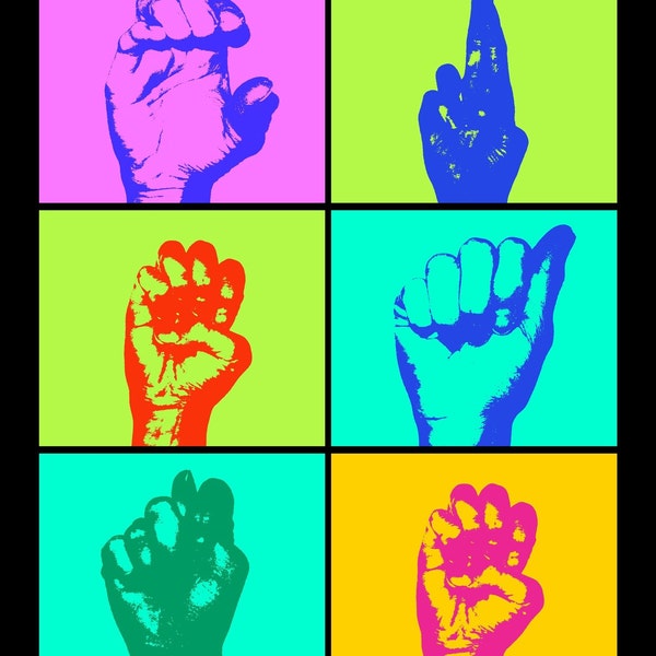 8x10 Digital Collage Print - Create - Hand Language Series - Lustre