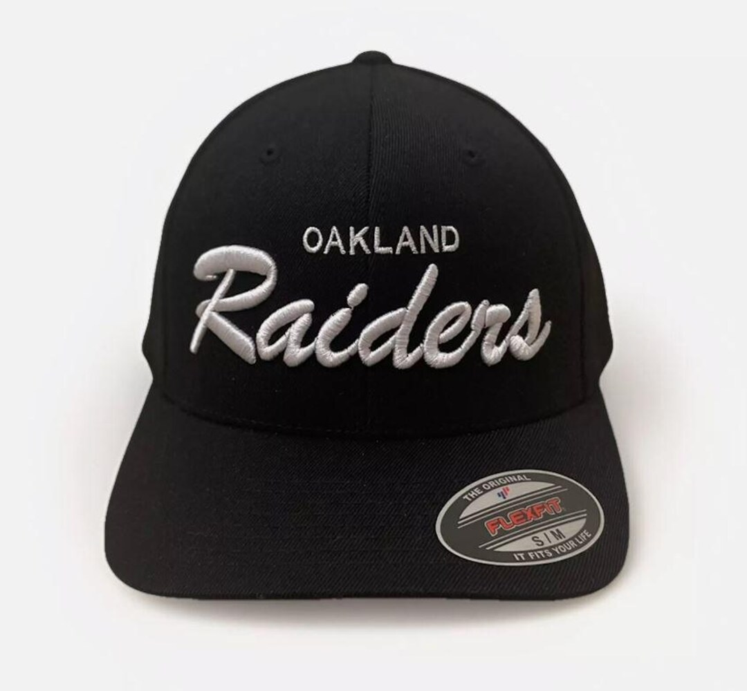 Custom Oakland Raiders 3D Embroidery Hat Cap Flexfit 6477 Black Etsy — free download
