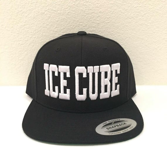 Custom Ice Cube 3D Embroidery Classic Snapback Cap Hat Adjustable