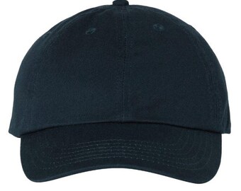 usps free shipping custom embroidery classic dad hat bio-washed cotton adjustable cap navy