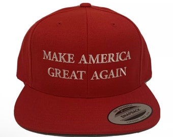 make america great again cap hat Donald Trump elon musk maga yupoong classic snapback 6089 red