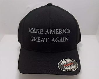 make america great again cap hat Donald Trump elon musk maga cap black flexfit 6477- s/m & l/xl