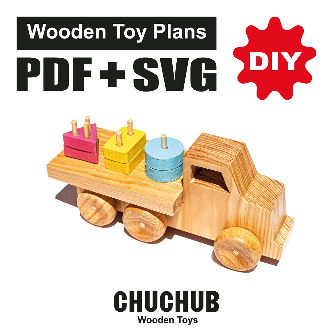 Juguete de Madera Educativo DIY Patrones elaborar Camión de Madera  Montessori con Descarga en PDF SVG Scroll Saw y cnc Figuras Geometricas 