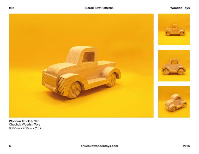 Wooden Toy Plans, Wooden Truck Pickup and Wooden Car, Scroll Saw ...