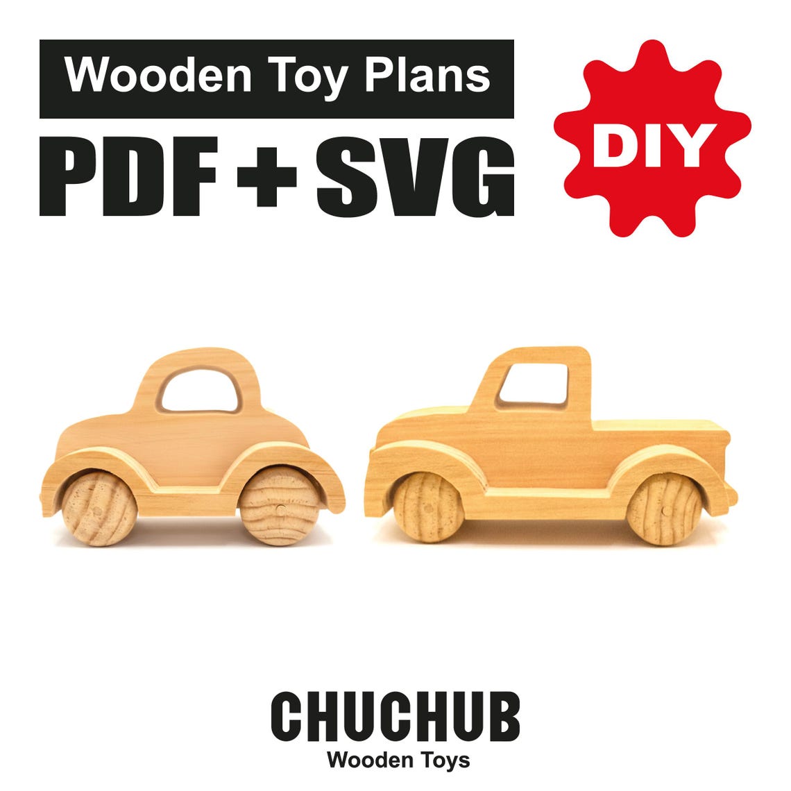 Wooden Toy Plans, Wooden Truck Pickup and Wooden Car, Scroll Saw ...