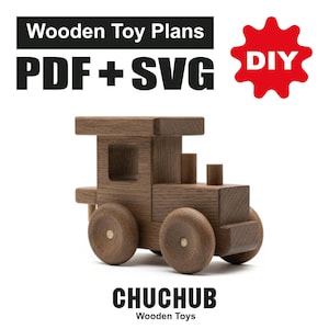 Wooden Toy Plans, Wooden Train, Scroll Saw Patterns, PDF, CNC, SVG