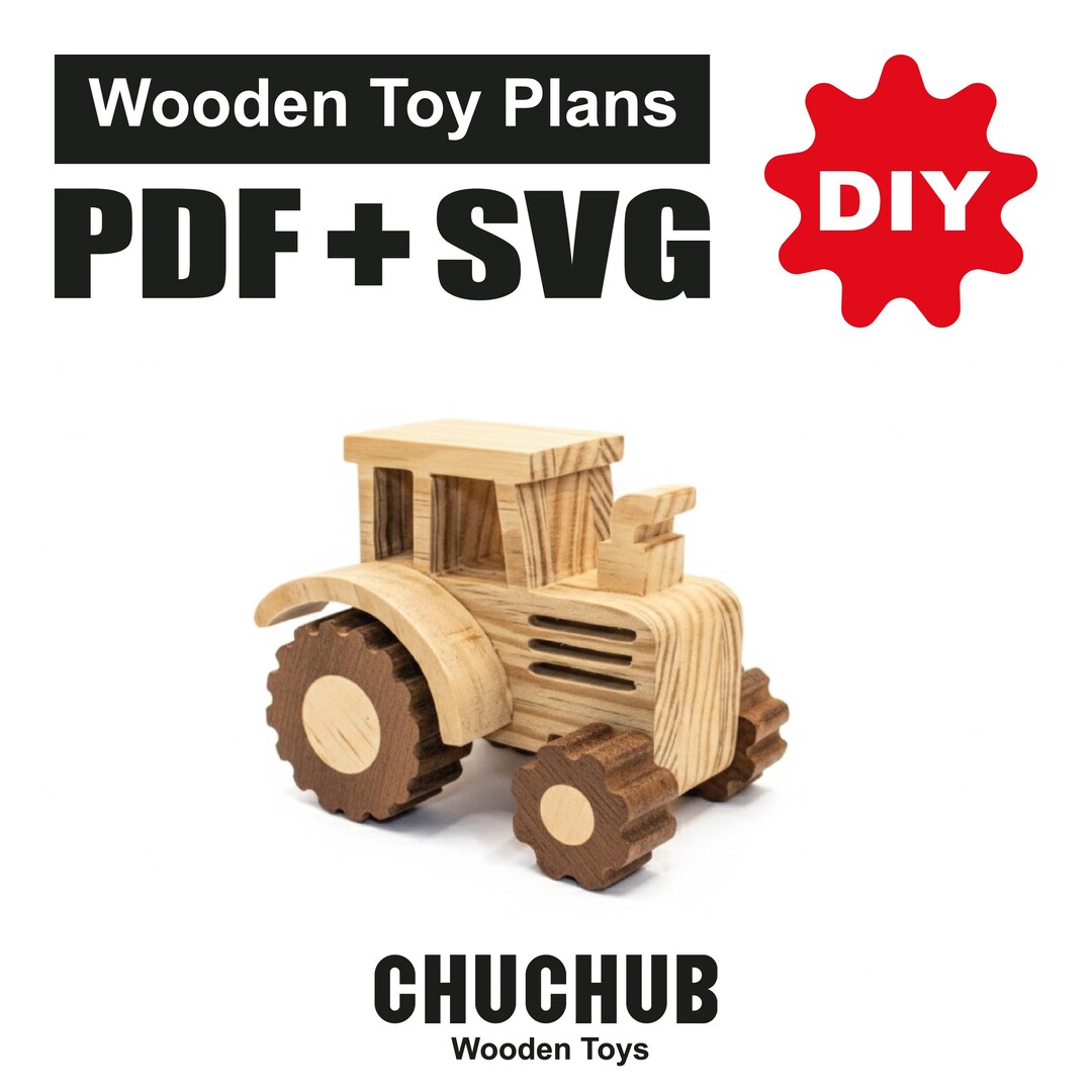 Tractor de Madera, Planos de Juguetes de Madera, Descarga PDF
