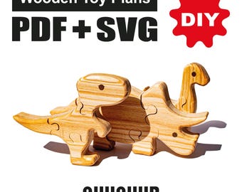 Wooden Dinosaur Puzzles, Wooden Toy Plans, Download PDF + SVG