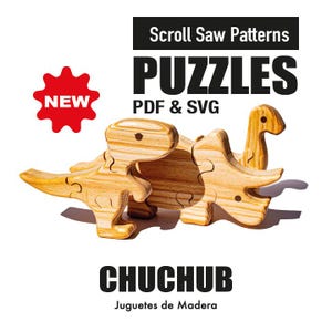 Wooden Dinosaur Puzzles, Wooden Toy Plans, Download PDF + SVG