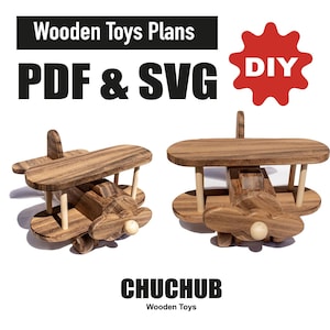 Holzflugzeug, Holzspielzeugpläne, Download PDF + SVG