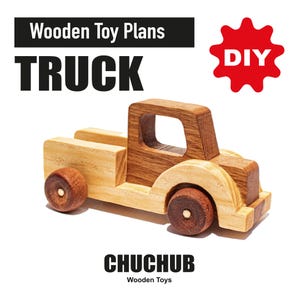 Wooden Toy Truck, Wooden Toy Plans, Patterns, Templates, Download PDF, SVG, G Code, Scroll Saw + CNC