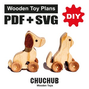 Progetti per giocattoli in legno, cane in legno, gatto in legno, set di puzzle in legno, set di animali in legno, modelli per seghetto alternativo, PDF, CNC, SVG