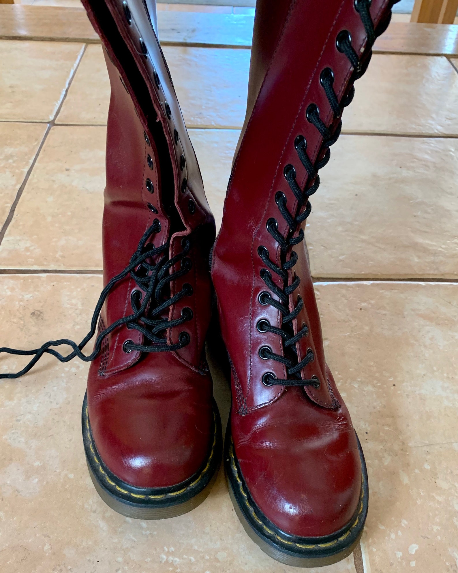 maroon canvas doc martens