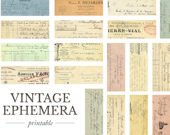 Vintage Label collage, fussy cuts - Digital Ephemera PDF - Printable Digital file set