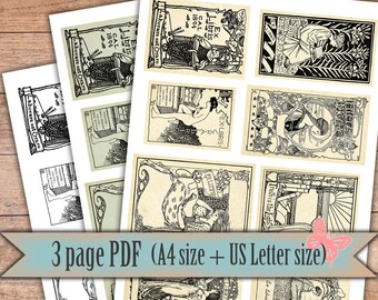 Vintage Antique Book Plates Ex Libris - Digital Ephemera