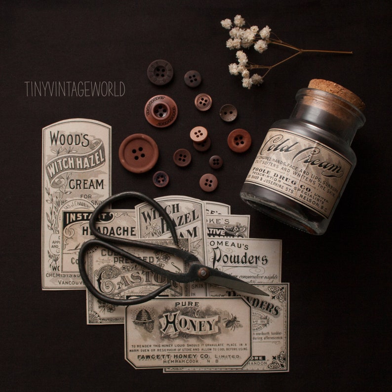 Vintage Medical Labels, Vintage Antique Ephemera - Printable Digital ...